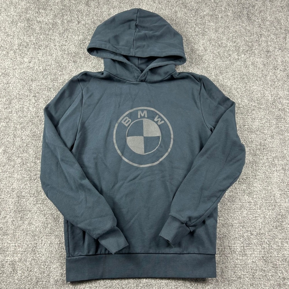 BMW Hoodie Mens XS Navy Blue Logo Goods With Freude Pullover Sweatshirt‎ Cotton
